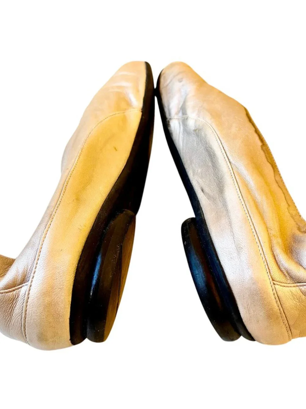 Thierry Rabotin Grace Platinum Gold Metalliic Leather Ballet Flat size 40 9.5